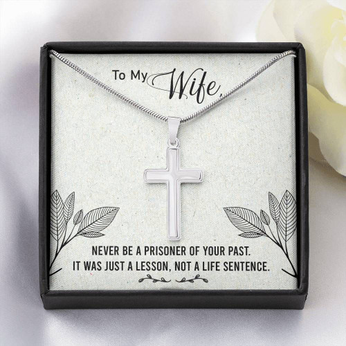 Cross Necklace for Wife Just a lesson not a life sentence