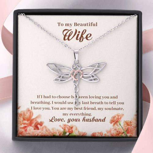 Dragonfly Necklace for Wife my best friend, my soulmate, my everything