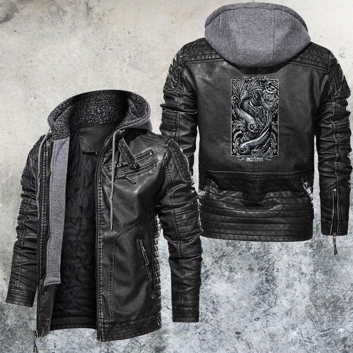 Zodiac Pisces Motorcycle Club Leather Jacket