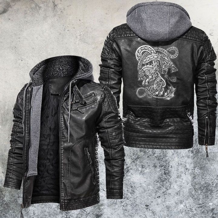 Fenrir And Jormungandr Leather Jacket