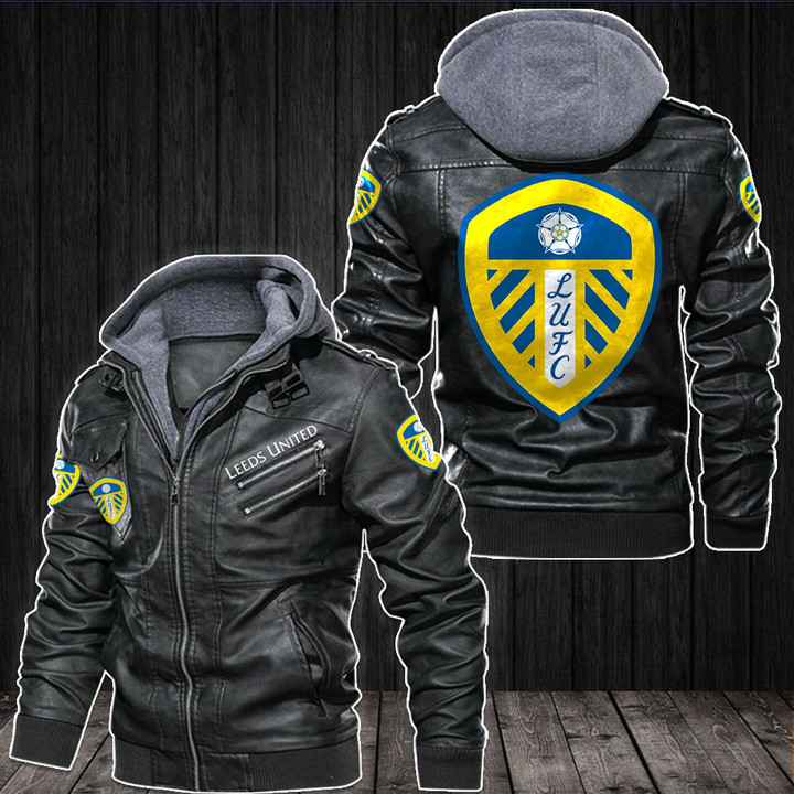 Leeds United Leather Jacket Full PTDA4477