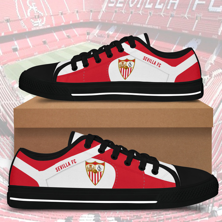 Sevilla FC Black White low top shoes for Fans SWIN0099