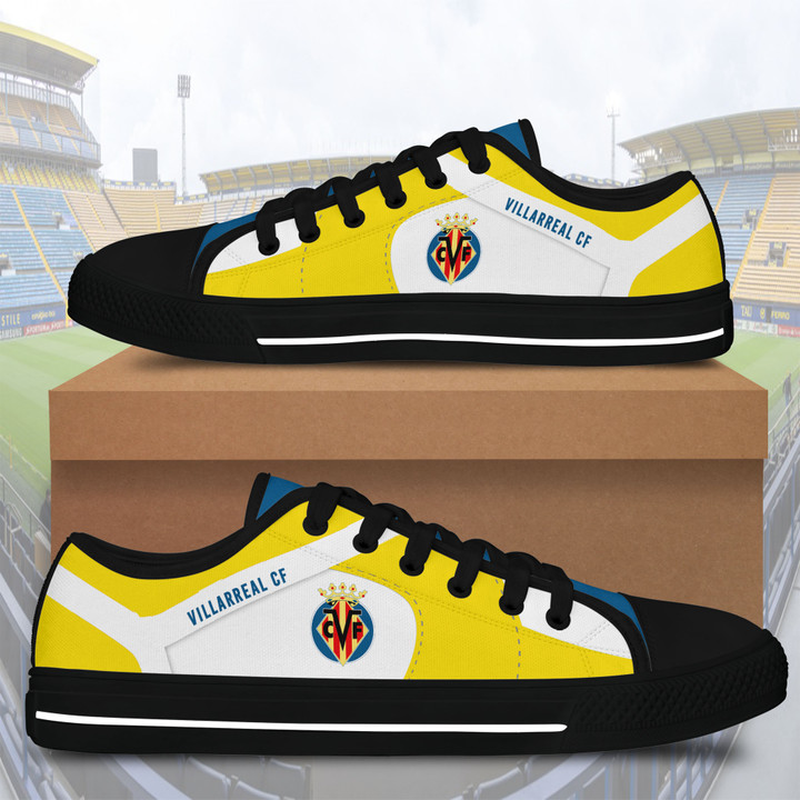 Villarreal CF Black White low top shoes for Fans SWIN0224