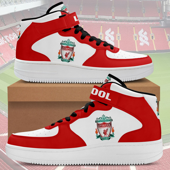 Liverpool FC Fans Black white High AF1 shoes SWIN0281