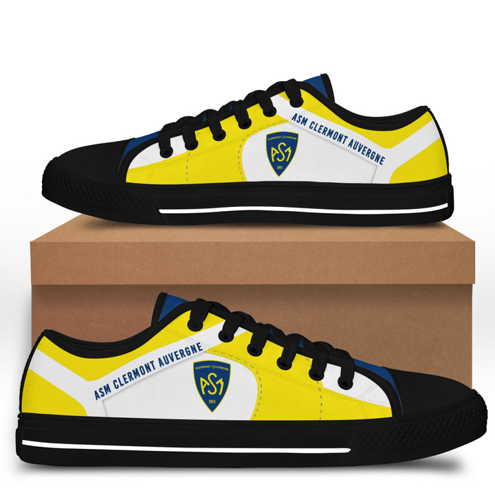 ASM Clermont FC Black White low top shoes for Fans SWIN0292