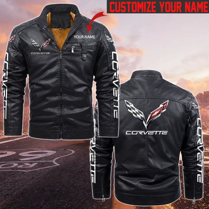 2021 Zip Pocket Motorcycle Plus Fleece Leather Jacket PGMA1898