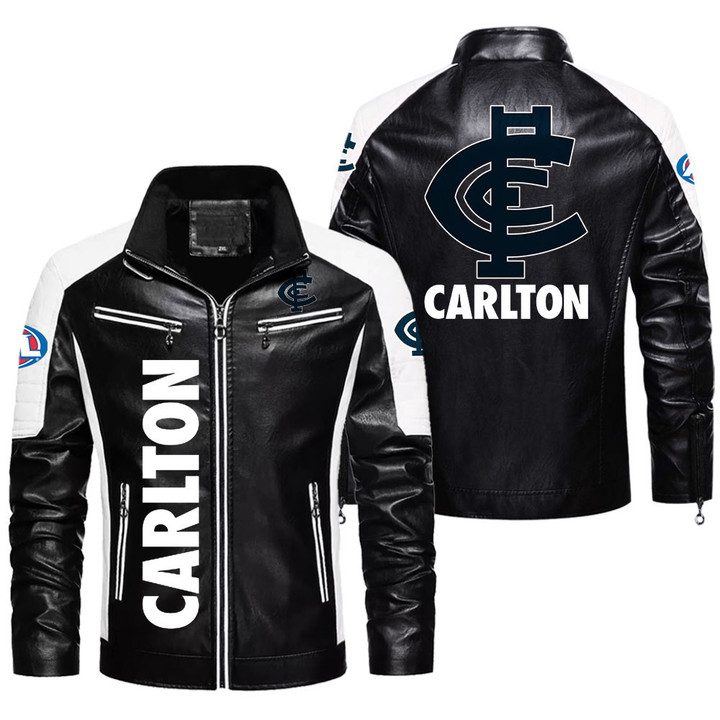 Carlton Football Club 1981 Contrast Leather Jacket PGMA2958