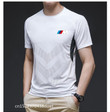 New sports summer 2021 men's fashion top short-sleeved solid color neutral round O-neck Ice silk high elastic T-shirt nj DC