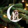 English Bulldog 2-Sit On The Moon-Two Sided Ornament