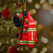 Red Firefighter CAPITAINE Ornament, Custom Name & Number