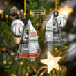 Firefighter Chief WHITE SET | Christmas Custom Shaped Ornament | Custom Number