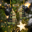 Firefighter Capitaine BLACK HELMET | Christmas Custom Shaped Ornament | Custom Number