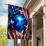 Awesome lion and doves American Flag