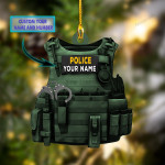 Police Christmas Ornament | Custom Shaped Ornament | Custom Name V2