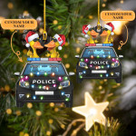 Police with Couple Duck Christmas Ornament | Custom Shaped Ornament | Custom Name