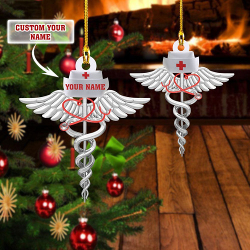 NURSE Christmas Ornament | Custom Shaped Ornament | Custom Name V8