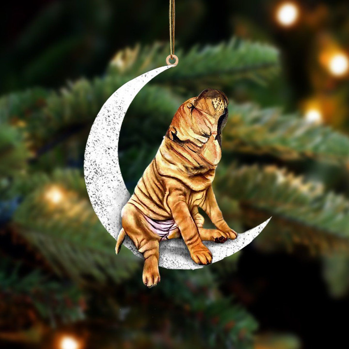 Shar Pei-Sit On The Moon-Two Sided Ornament
