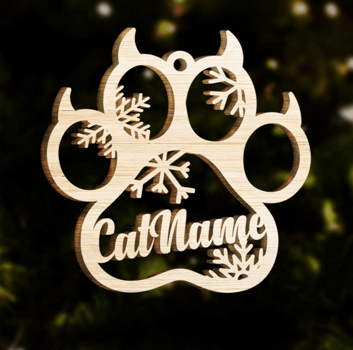 1.Personalized Cat Paw Ornament