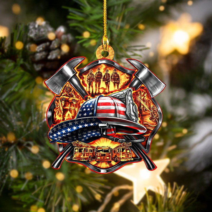 Firefighter Christmas Ornament | Custom Shaped Ornament New V2