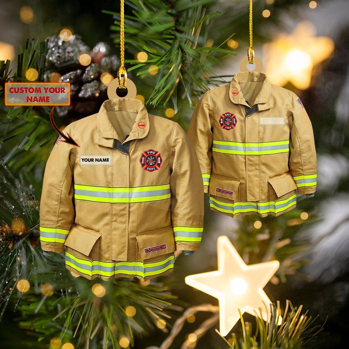 Firefighter | Christmas Custom Shaped Ornament | Custom Name