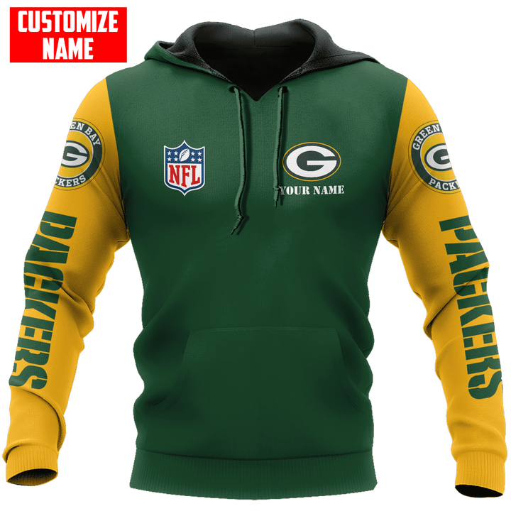 NFL Green Bay Packers Custom Name 3D All Over Printed Shirts PH14122105