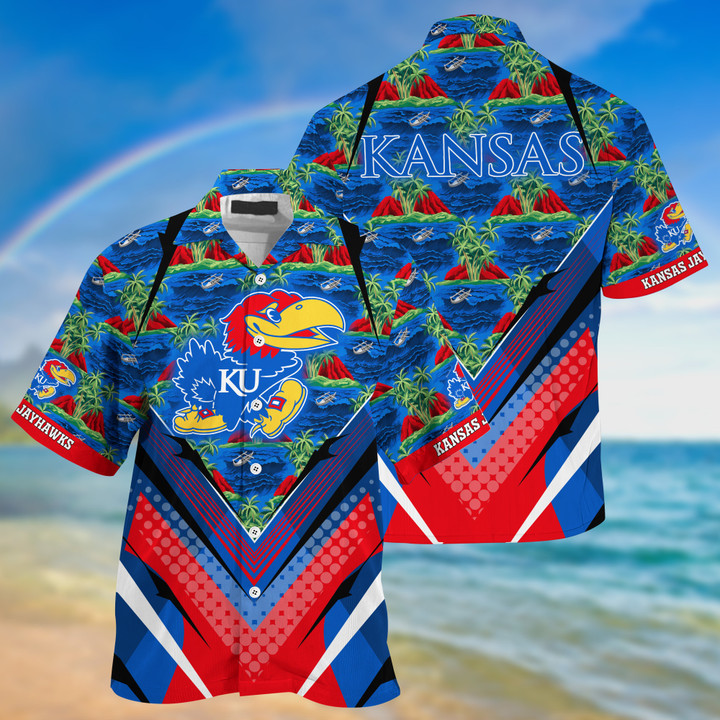 Kansas Jayhawks NCAA2-Summer Hawaii Shirt And Shorts For Sports Fans This Season NA33293 -TP