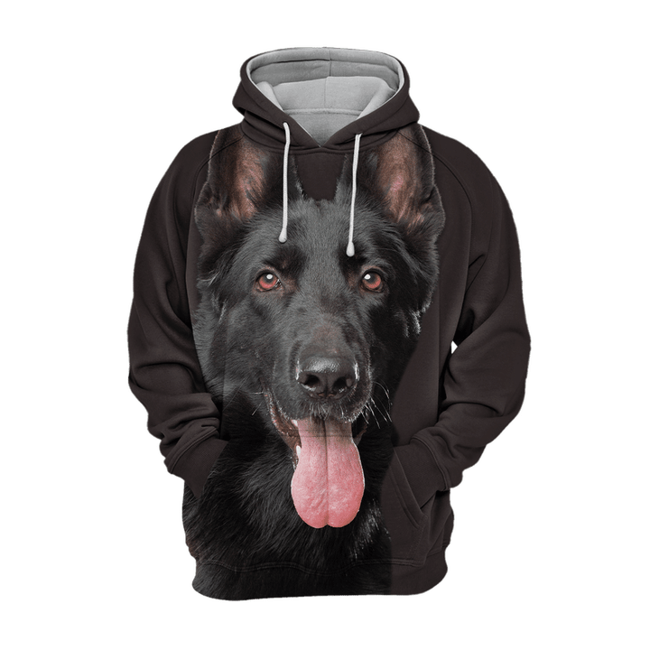 Unisex 3D Graphic Hoodies Animals Dogs German Shepherd Black