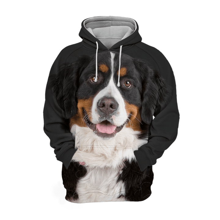 Unisex 3D Graphic Hoodies Animals Dogs Bernese Mountain Smile