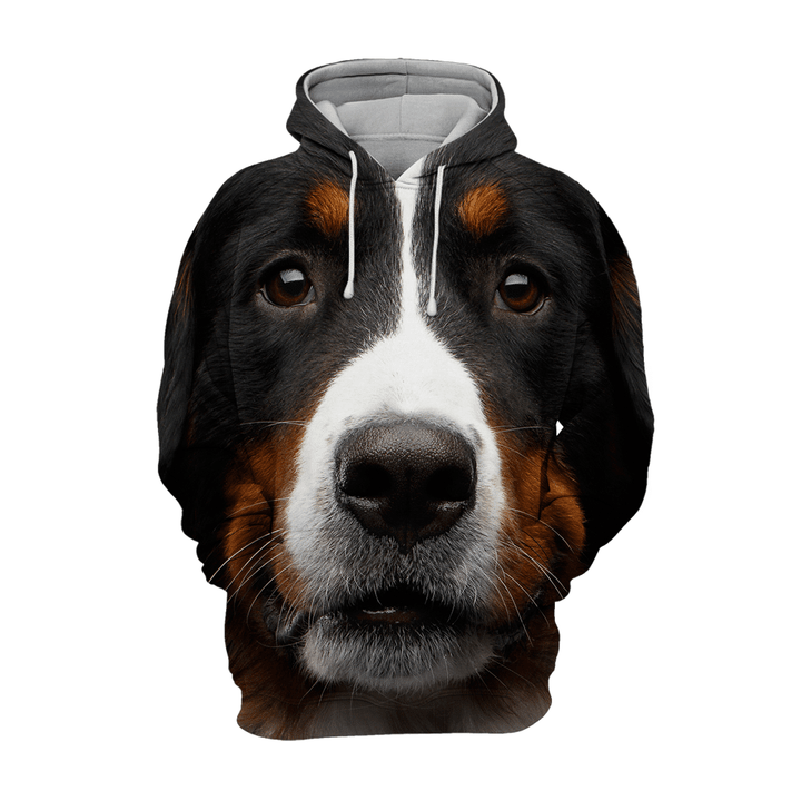 Unisex 3D Graphic Hoodies Animals Dogs Bernese Mountain Curious