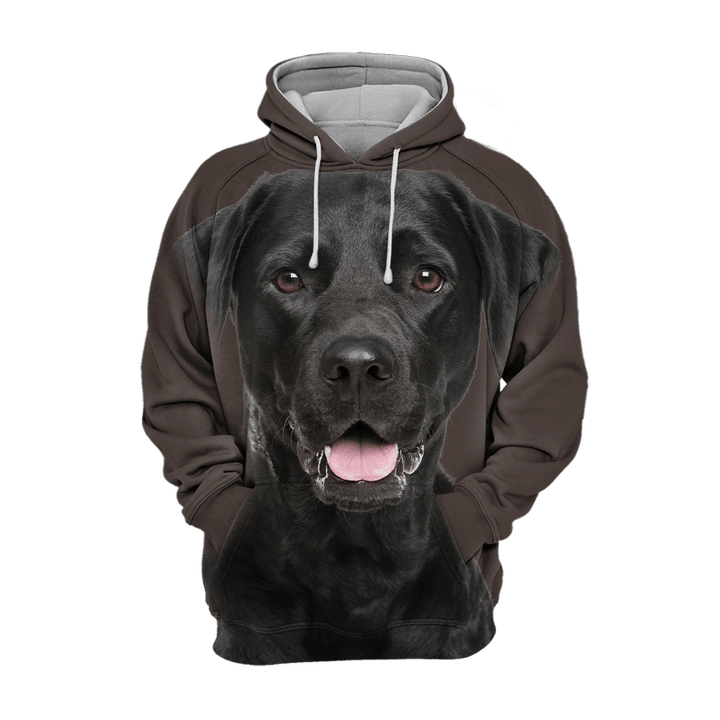 Unisex 3D Graphic Hoodies Animals Dogs Labrador Black Smile