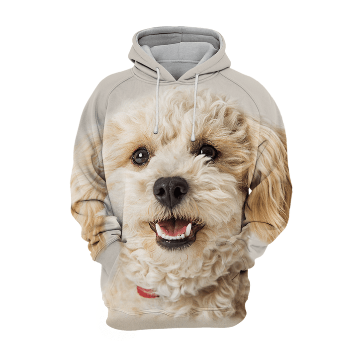 Unisex 3D Graphic Hoodies Animals Dogs White Mixed Breed Poodle Smile