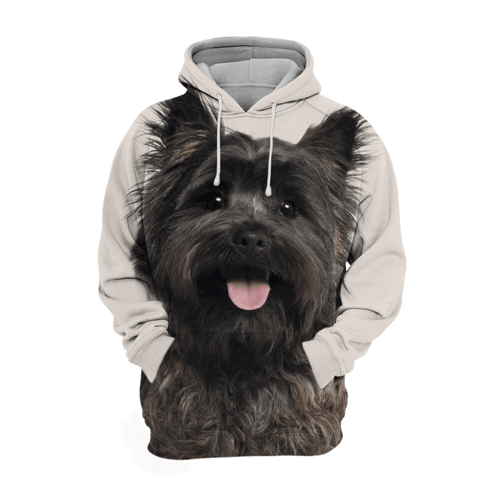 Unisex 3D Graphic Hoodies Animals Dogs Cairn Terrier Black Happy