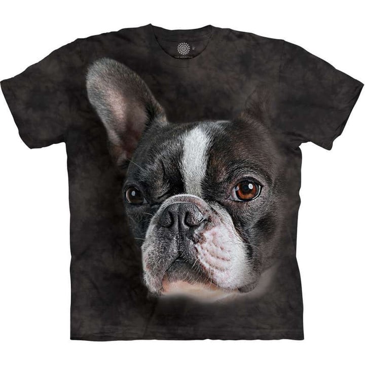 Brindle Boston Terrier Portrait T-Shirt- Adult&Kids Unisex T-Shirt