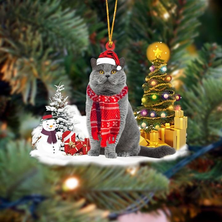 British Shorthair Cat Christmas Ornament