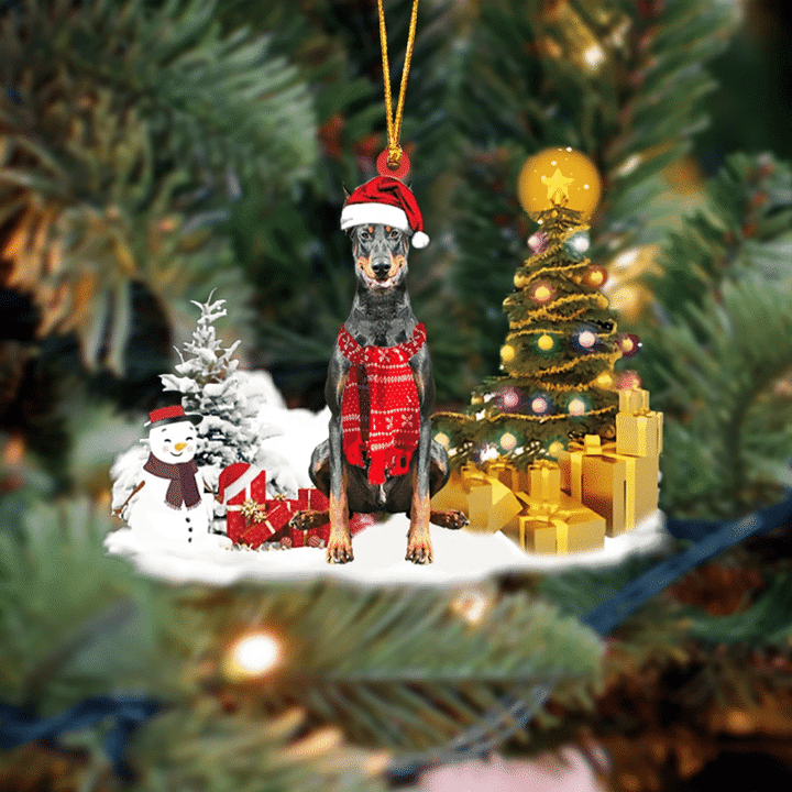 Doberman Christmas Ornament