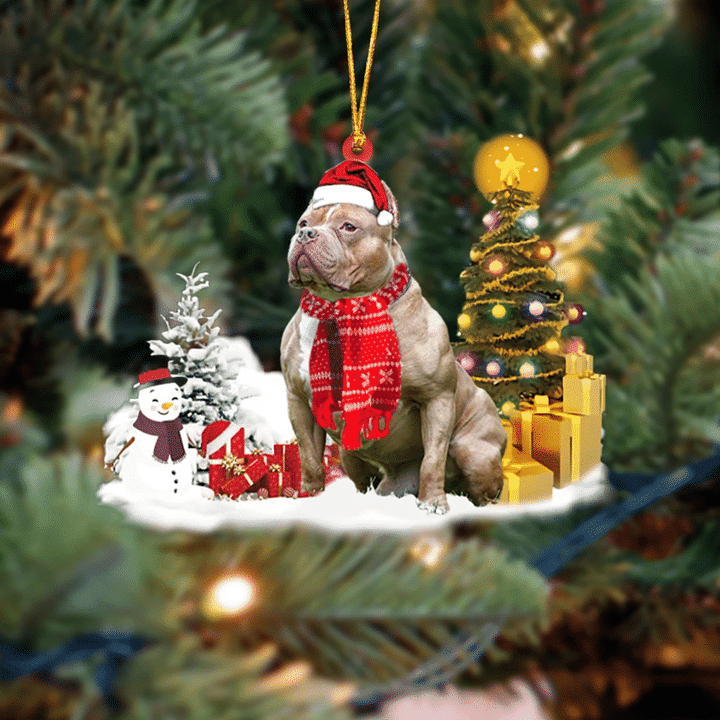 American Bully Dog02 Christmas Ornament