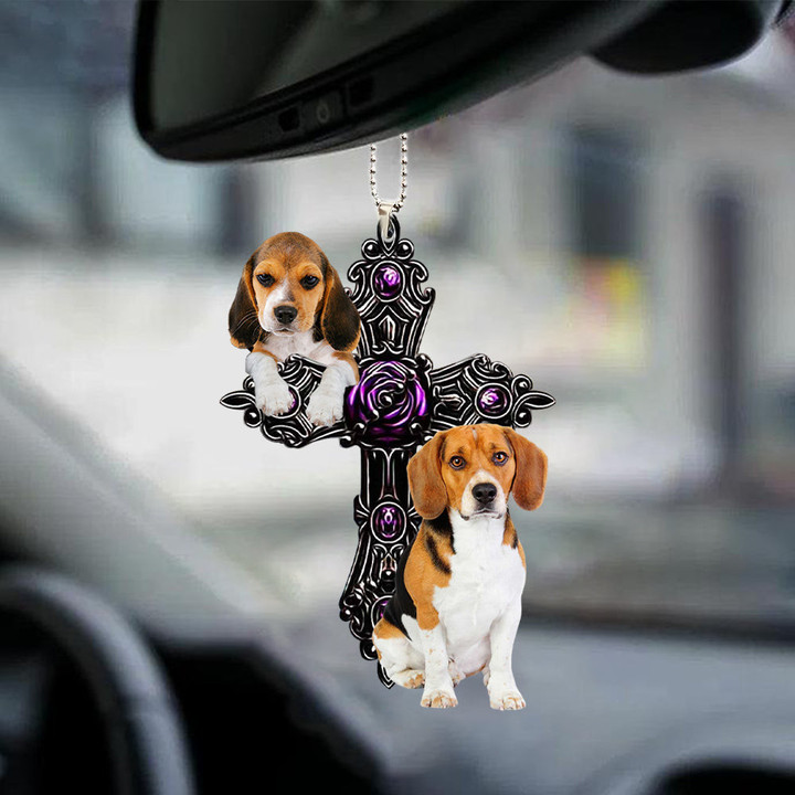 Beagle Pray For God Car Hanging Ornament