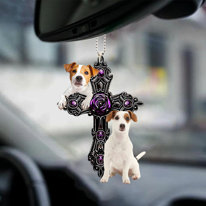 Jack Russell Terrier Pray For God Car Hanging Ornament