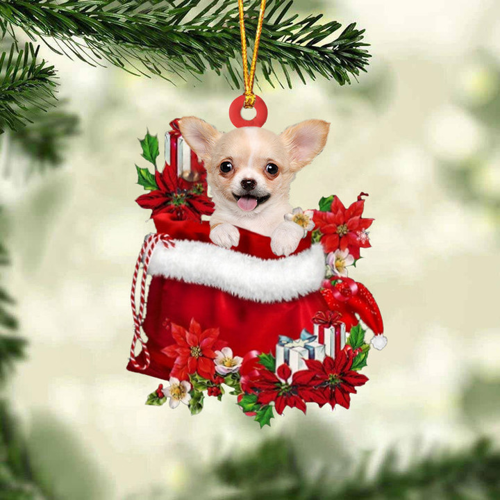 Chihuahua Gift Bag Christmas Ornament