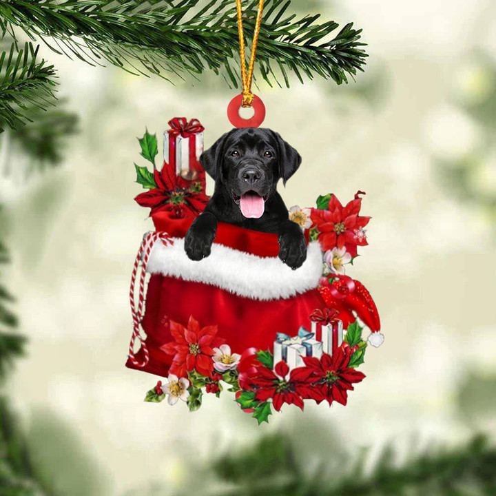 Labrador Retriever 2 In Gift Bag Christmas Ornament