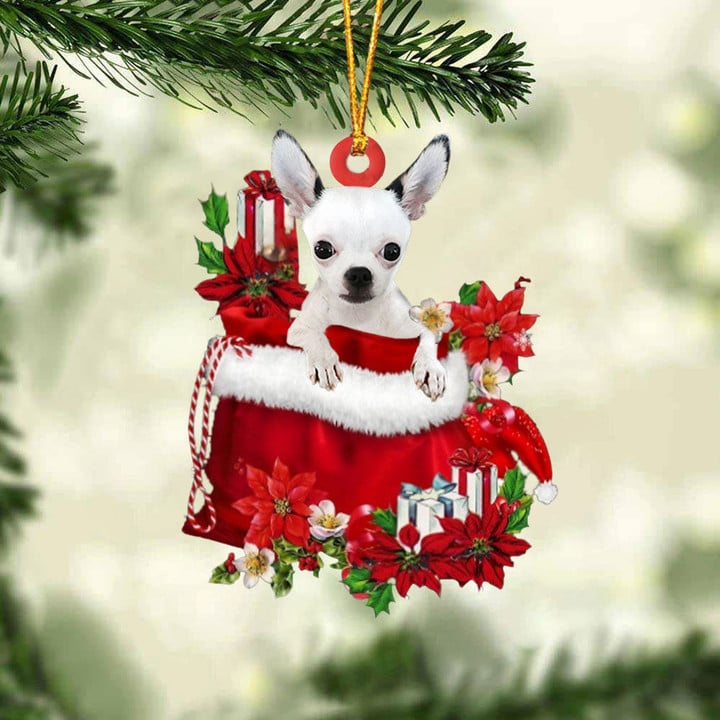 Chihuahua 2 Gift Bag Christmas Ornament
