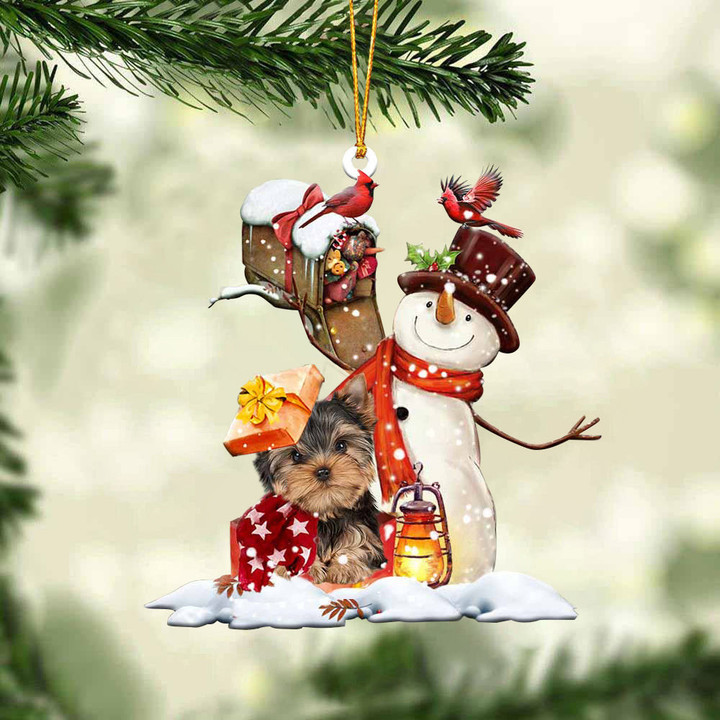 Yorkshire Terrier In Mailbox Gift Christmas Ornament