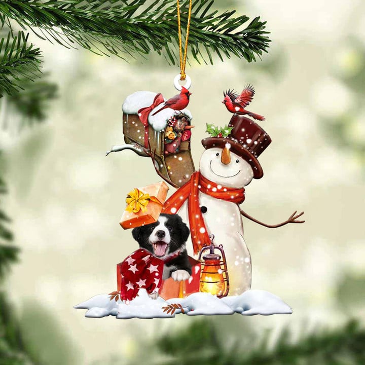 Border Collies In Mailbox Gift Christmas Ornament