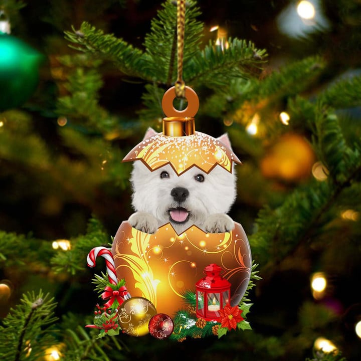 West Highland White Terrier03In Golden Egg Christmas Ornament