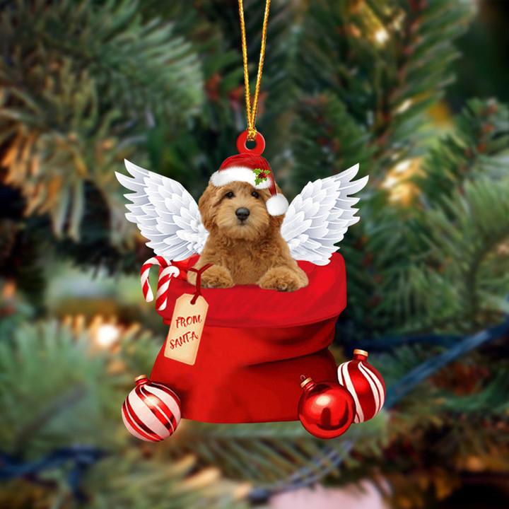 Goldendoodle Angel Gift From Santa Christmas Ornament