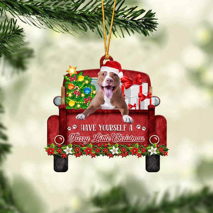 Pitbull Have Yourself A Furry Little Christmas Ornament