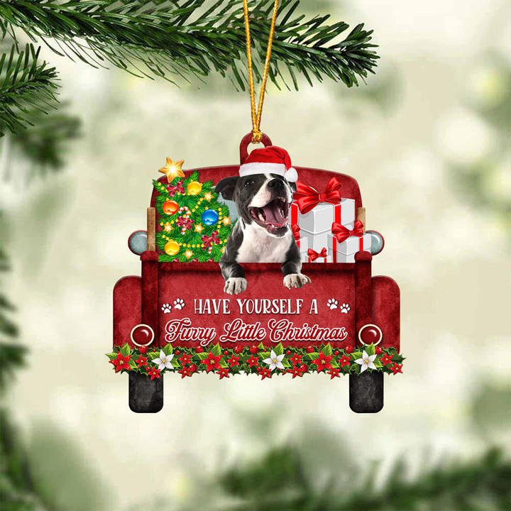 Staffordshire Bull Terrier 2 Have Yourself A Furry Little Christmas Ornament