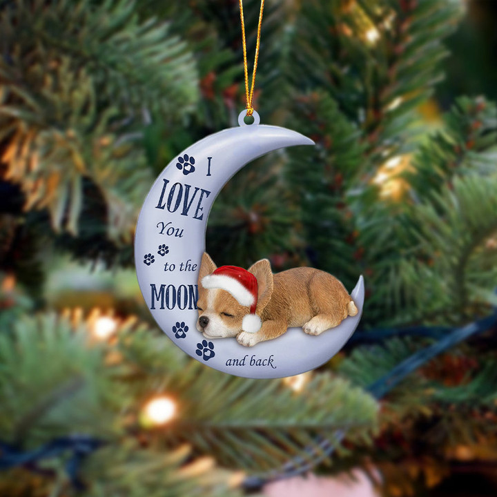 Chihuahua I Love You To The Moon And Back Christmas Ornament