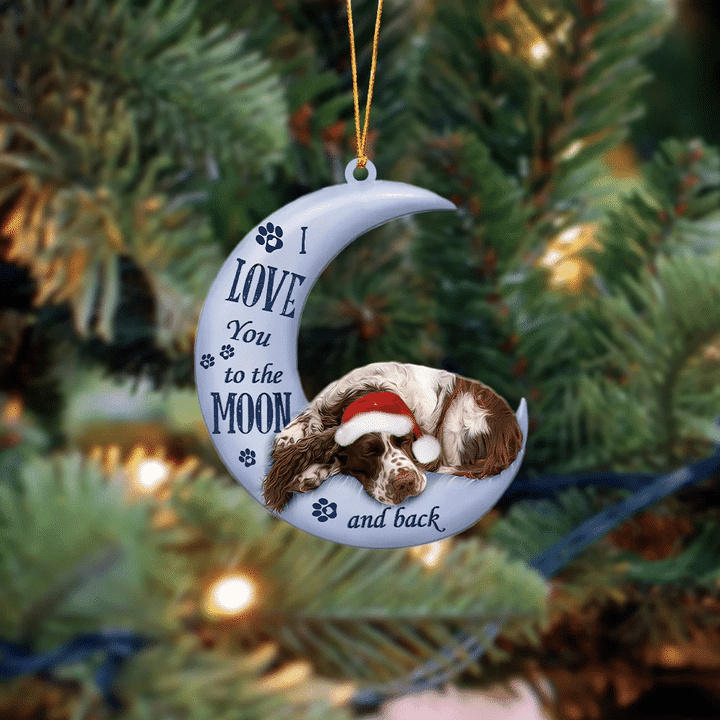 English Springer Spaniel I Love You To The Moon And Back Christmas Ornament