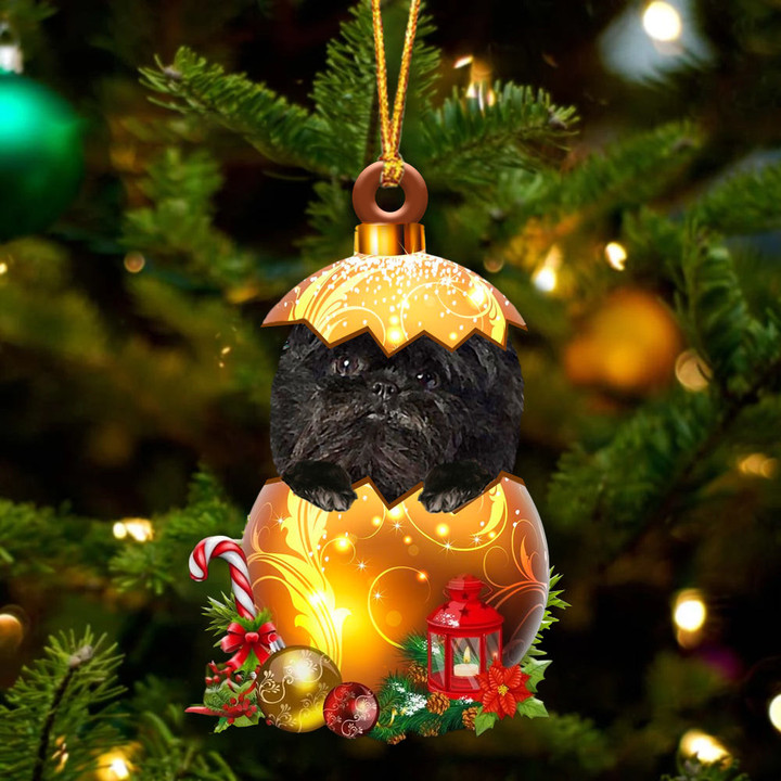 Affenpinscher In Golden Egg Christmas Ornament